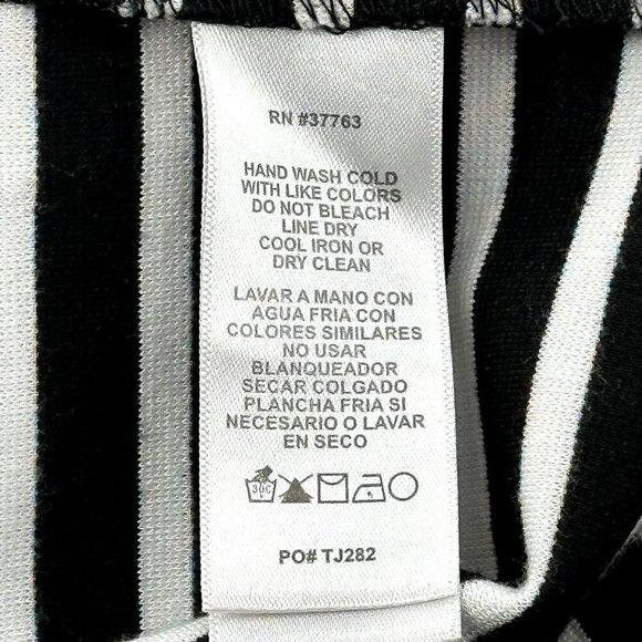 Laundry By Shelli Segal Women Dress Sz 12 Striped Black White Zipper Back‎ - Picture 9 of 10